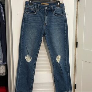 Joe's Jeans Women’s Dark Blue Skinny Jeans with Knee Distress